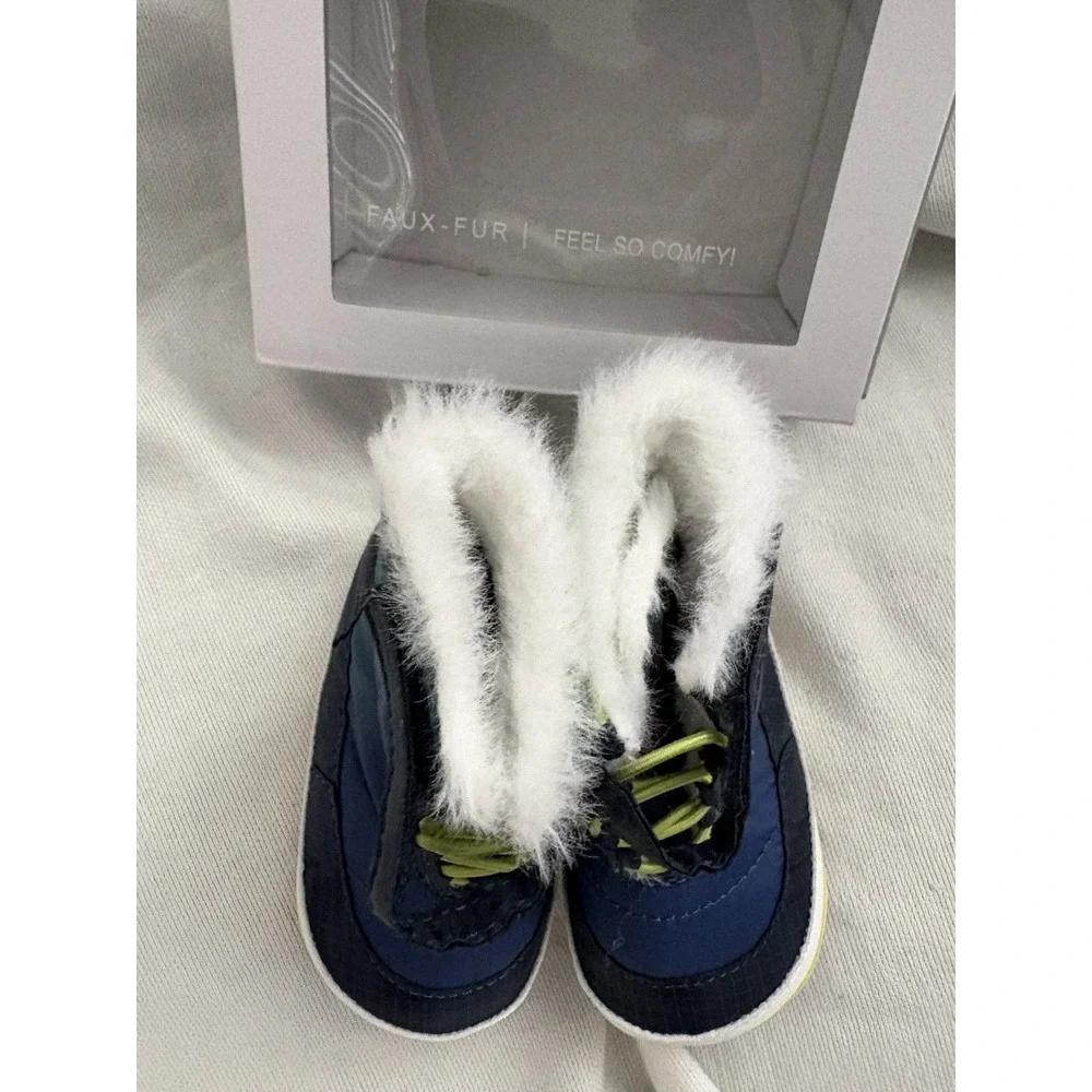 NEW ROBEEZ First Kicks Boys 6-9 Months Aspen Navy Booties ROBEEZ BABY SHOES - Picture 3 of 11